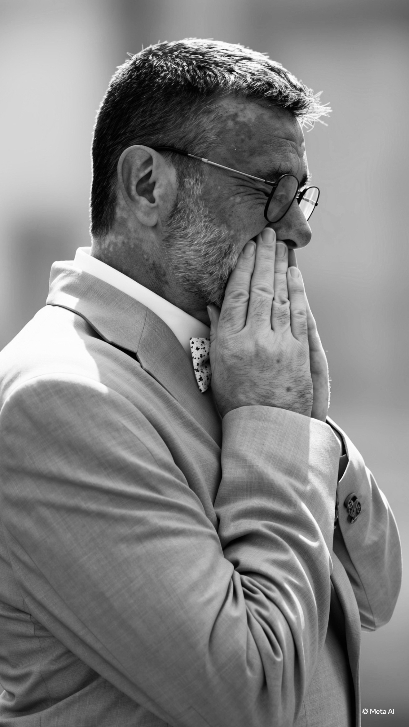 Philippe, le papa de Laurie, ému pendant le mariage